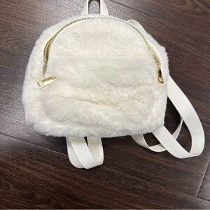 RACHEL Rachel Roy White Faux Fur Backpack